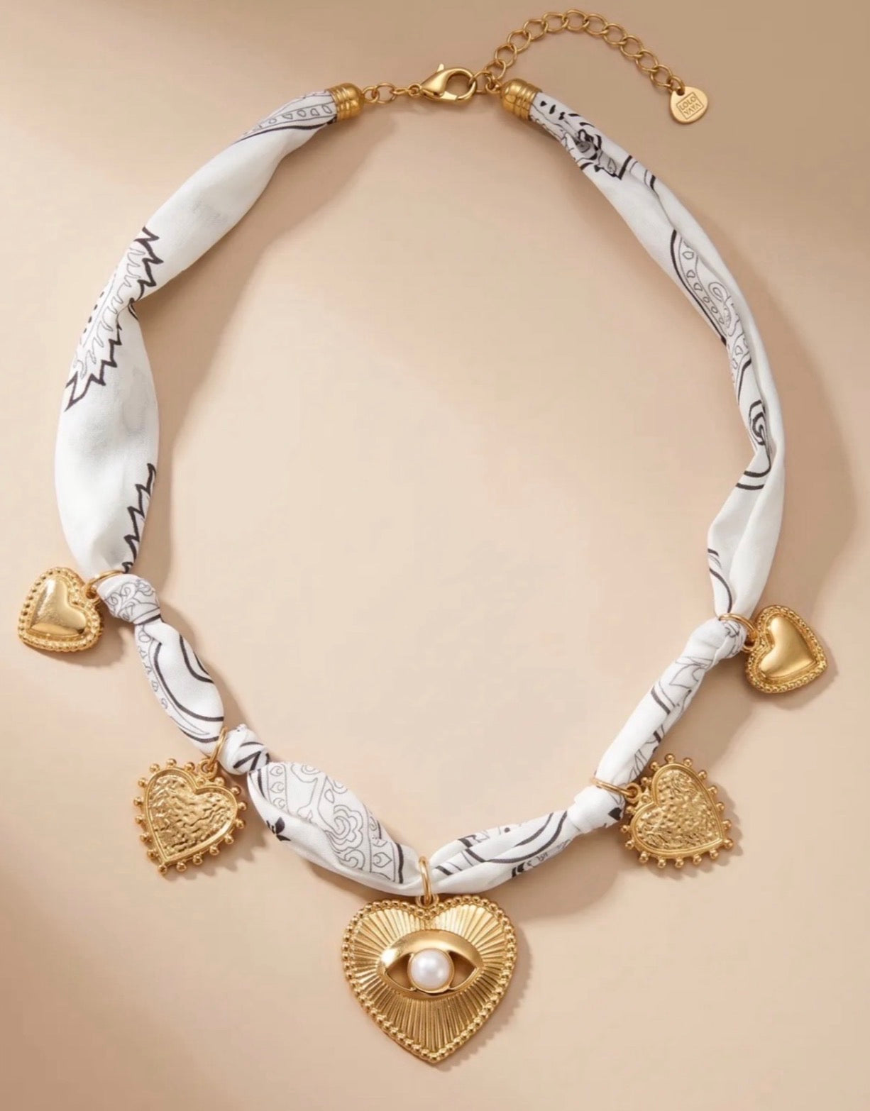 Collier foulard blanc