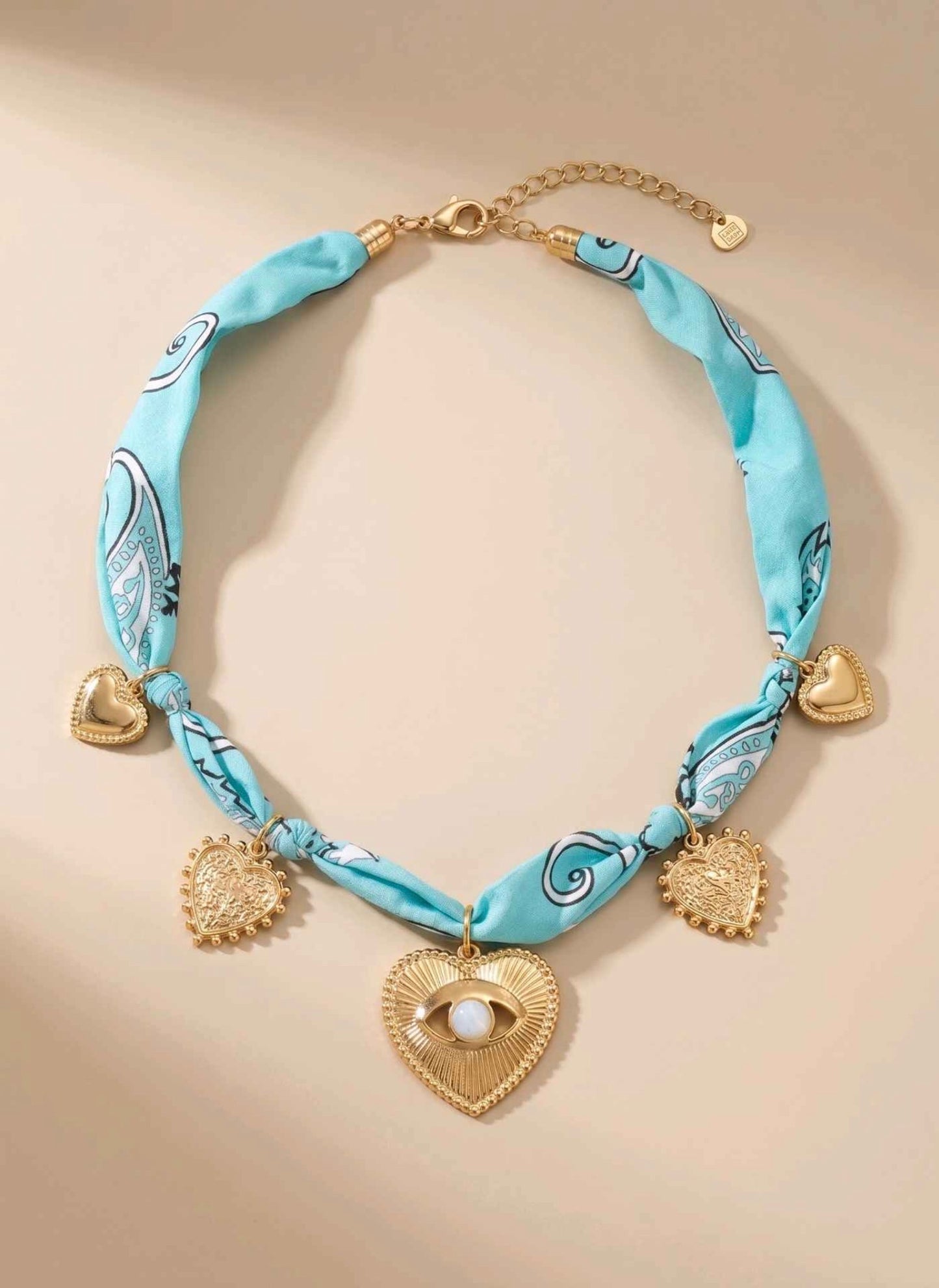 Collier foulard turquoise