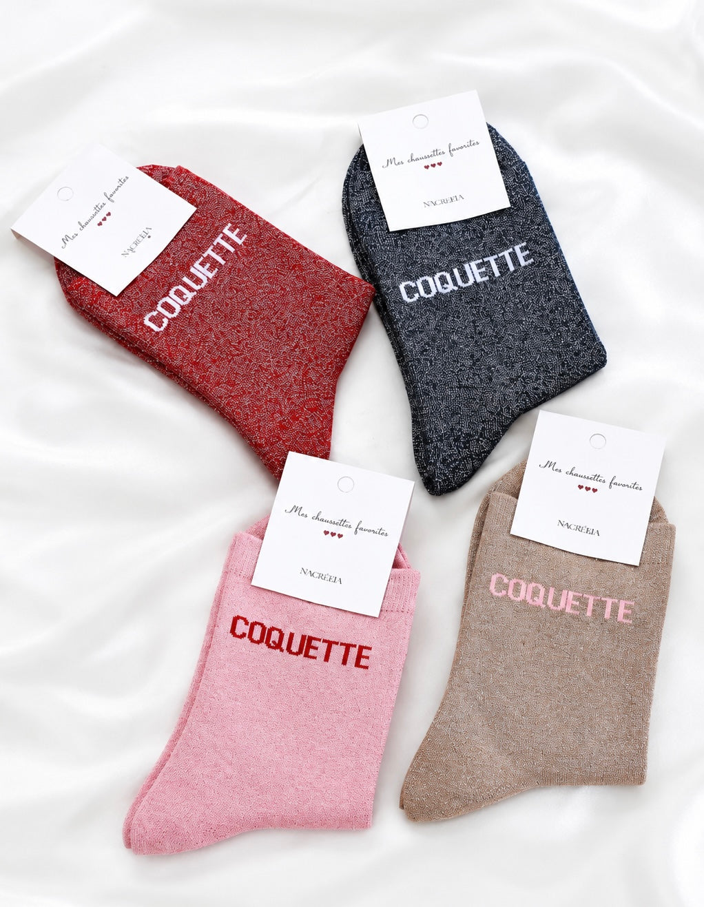 Chaussettes pailletées « COQUETTE »