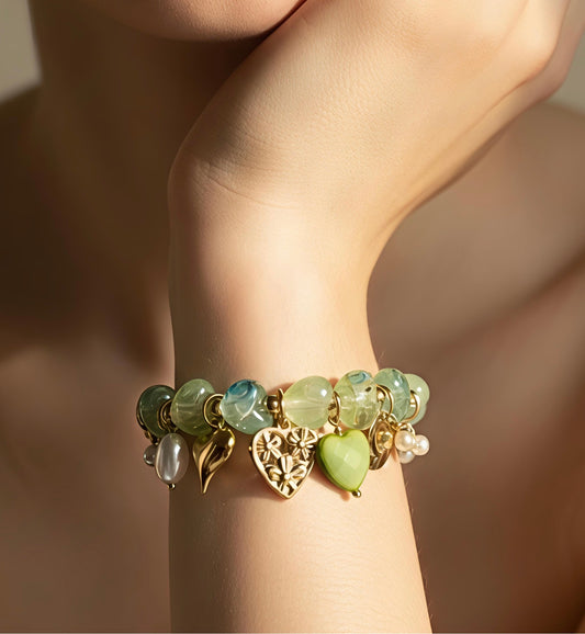 Bracelet CŒUR vert