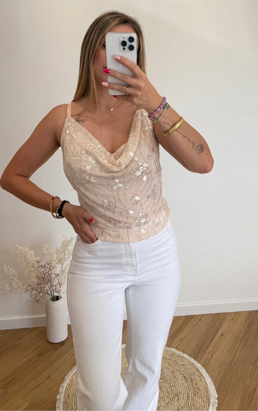 Top GIULIA beigé rosé